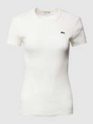 Lacoste Sport T-Shirt mit Rippenstruktur in Offwhite, Größe 36