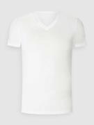 HOM T-Shirt mit V-Ausschnitt in Weiss, Größe M