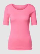 Marc Cain T-Shirt mit Label-Detail in Pink, Größe 40