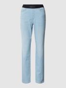 Marc Cain Straight Leg Jeans mit Label-Bund in Hellblau, Größe 34
