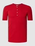 Schiesser T-Shirt mit kurzer Knopfleiste Modell 'Karl' in Rot, Größe S