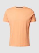 Lerros T-Shirt mit Label-Stitching in Lachs, Größe M