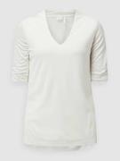 s.Oliver BLACK LABEL T-Shirt aus Viskose mit V-Ausschnitt in Weiss, Gr...