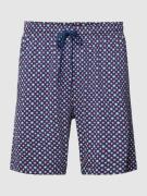Mey Pyjama-Shorts mit Allover-Muster in Blau, Größe M