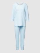 Mey Pyjama aus Baumwolle Modell 'Emelie' in Hellblau, Größe 38