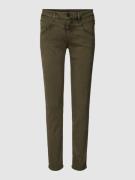Brax Jeans mit Knopf- und Reißverschluss in Oliv Melange, Größe 36S
