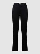 Brax Jeans mit Label-Patch aus Leder Modell 'Mary' in Black, Größe 40L