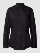 Seidensticker Hemdbluse mit Motiv-Stitching in Black, Größe 36