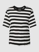 Marc O'Polo Denim T-Shirt aus Viskose mit Streifenmuster in Black, Grö...