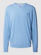 Fynch-Hatton Pullover mit V-Ausschnitt in Rauchblau Melange, Größe XL
