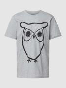 Knowledge Cotton Apparel T-Shirt mit Motiv-Print in Hellgrau Melange, ...