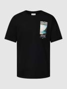 Knowledge Cotton Apparel T-Shirt mit Motiv-Print in Black, Größe S