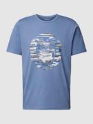 Knowledge Cotton Apparel T-Shirt mit Motiv-Print in Rauchblau, Größe S
