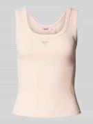 Guess Tanktop mit Strasssteinbesatz in Rosa, Größe XL