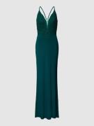 Mascara Abendkleid mit Ziersteinbesatz in Smaragd, Größe 46