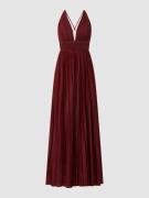 Luxuar Abendkleid mit Glitter-Effekt in Metallic Rot, Größe 34