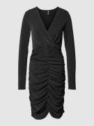 Pieces Kleid mit Raffung Modell 'LINA' in Black, Größe XS