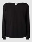 ICHI Bluse aus reiner Viskose mit Schlüsselloch-Ausschnitt in Black, G...