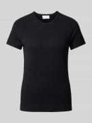 Jake*s Collection T-Shirt in Strick-Optik in Black, Größe 42