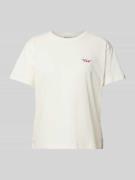 Jake*s Casual T-Shirt mit Statement-Stitching in Offwhite, Größe XXL