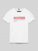 Tommy Hilfiger Teens T-Shirt mit Label-Print Modell 'FADE' in Weiss, G...