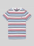 Tommy Hilfiger Kids T-Shirt mit Streifenmuster in Rot, Größe 98