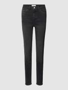 comma Casual Identity Skinny Fit Jeans mit Knopfverschluss in Dunkelgr...