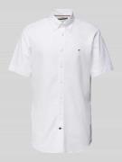 Tommy Hilfiger Regular Fit Business-Hemd mit Label-Stitching in Weiss,...
