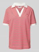 Tommy Hilfiger T-Shirt mit Tunikakragen in Rot, Größe S
