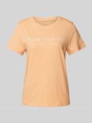 Tom Tailor T-Shirt mit Label-Stitching in Apricot, Größe XS
