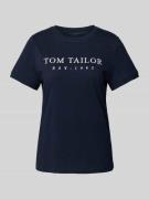 Tom Tailor T-Shirt mit Label-Stitching in Marine, Größe S