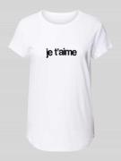 Zadig & Voltaire T-Shirt mit Statement-Print Modell 'WOOP' in Weiss, G...