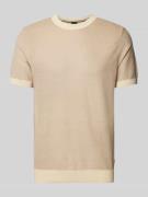 BOSS T-Shirt mit Strukturmuster Modell 'Tantino' in Offwhite, Größe M