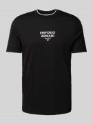 Emporio Armani T-Shirt mit Label-Print in Black, Größe M