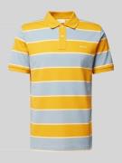 Gant Slim Fit Poloshirt mit Blockstreifen in Dunkelgelb, Größe S