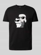 Karl Lagerfeld T-Shirt mit Motiv- und Label-Print in Black, Größe S