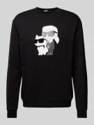 Karl Lagerfeld Sweatshirt mit Motiv-Print in Black, Größe M