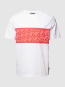 Michael Kors T-Shirt mit Label-Print Modell 'KORS MESH STRIPE' in Weis...