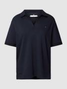 Tommy Hilfiger T-Shirt mit Tunikakragen in Dunkelblau, Größe S