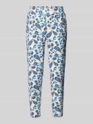 ICHI Tapered Fit Stoffhose mit Allover-Print Modell 'Kate' in Bleu, Gr...
