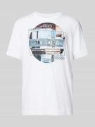 Tom Tailor T-Shirt mit Label-Print in Weiss, Größe L