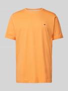 Fynch-Hatton T-Shirt mit Logo-Stitching in Apricot Melange, Größe S
