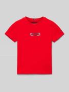 Tommy Hilfiger Teens T-Shirt mit Label-Print in Rot, Größe 140