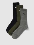 Puma Sportsocken im 3er-Pack in Oliv, Größe 39-42