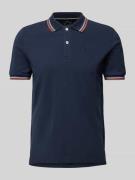 Geox Slim Fit Poloshirt mit Kontraststreifen in Marine, Größe L