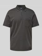 RAGMAN Regular Fit Poloshirt mit Logo-Stitching in Anthrazit, Größe S