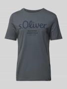 s.Oliver RED LABEL T-Shirt mit Label-Print in Anthrazit, Größe M