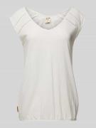 Ragwear T-Shirt mit V-Ausschnitt Modell 'Jungie' in Offwhite, Größe L