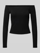 Gina Tricot Longsleeve im Off-Shoulder-Look Modell 'Tight' in Black, G...