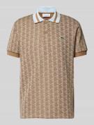 Lacoste Classic Fit Poloshirt mit Allover-Muster in Beige, Größe L